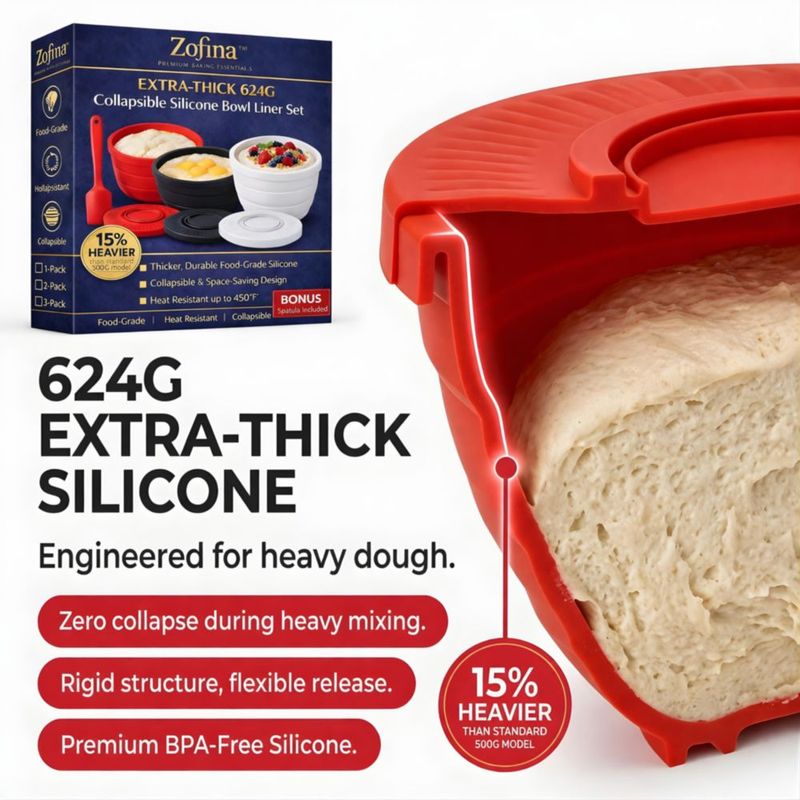 Forro de tazón ZOFINA 624 g para KitchenAid 5 qt con tapa y espátula