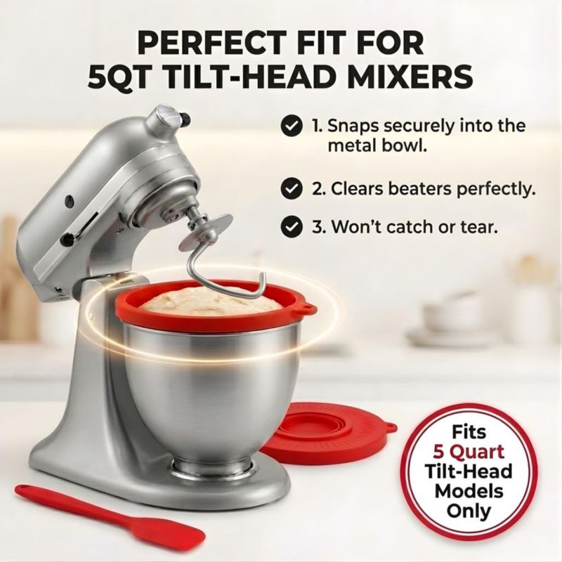 Forro de tazón ZOFINA 624 g para KitchenAid 5 qt con tapa y espátula
