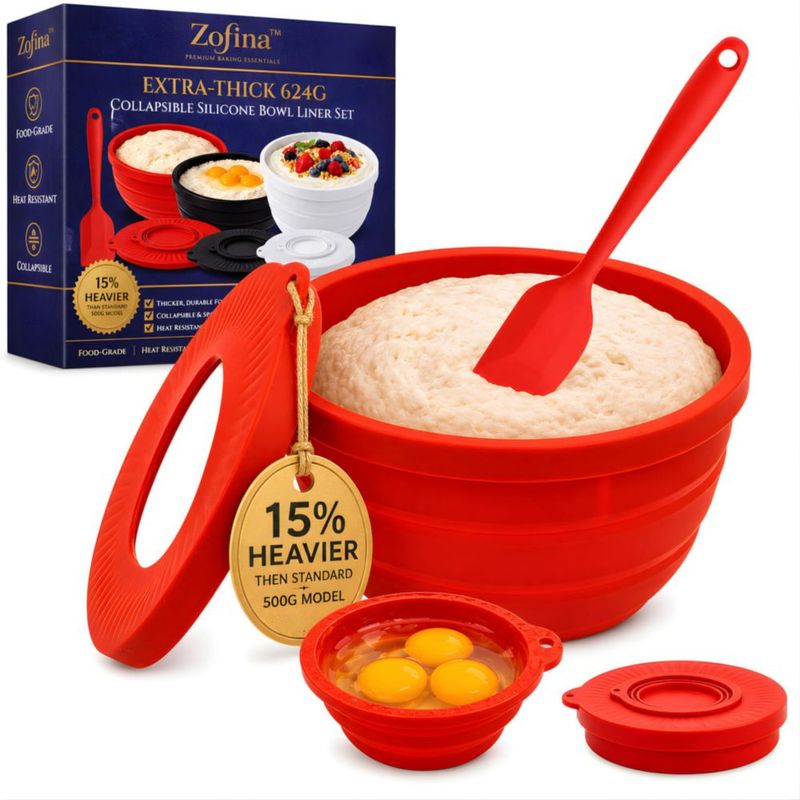 Forro de tazón ZOFINA 624 g para KitchenAid 5 qt con tapa y espátula
