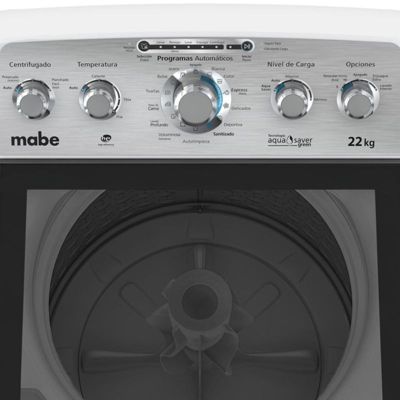 Lavadora Mabe 22kg 127V LMA72215WBAB1 Tecnologia Aqua Saver Green