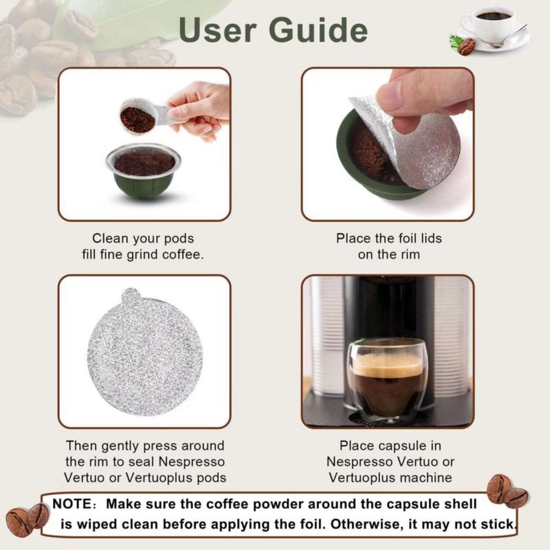 Tapas de aluminio para filtro de café Clinuse 61 mm – 100 unidades