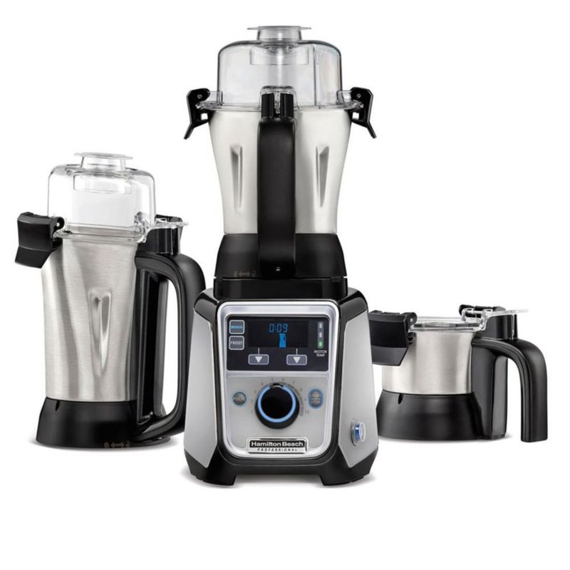 Licuadora Digital Hamilton Beach 58770 con Batidora y Trituradora 1400W Inox Negro