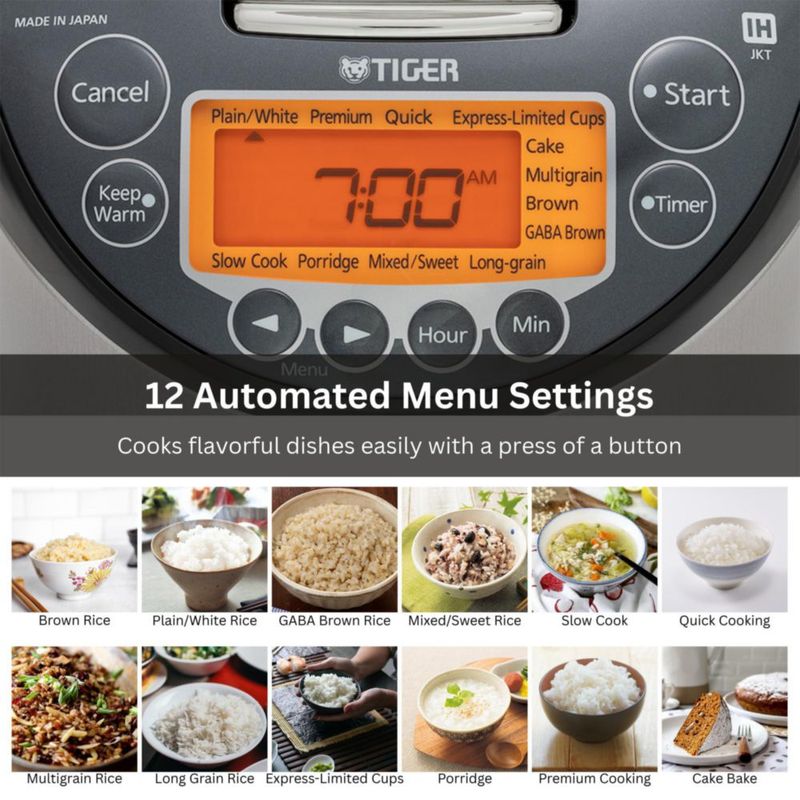 Arrocera Tiger JKT-D18U de 10 tazas con inducción y mantener caliente 24 h