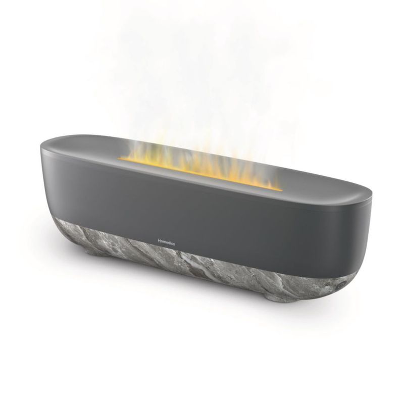 Humidificador Homedics Fireside Gris con Sonido y Efecto de Llama