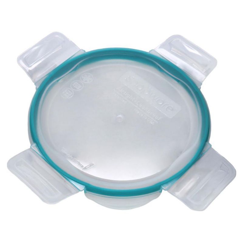 Tapa Snapware 7201R-PC para envase de 4 tazas con junta de silicona azul verdosa