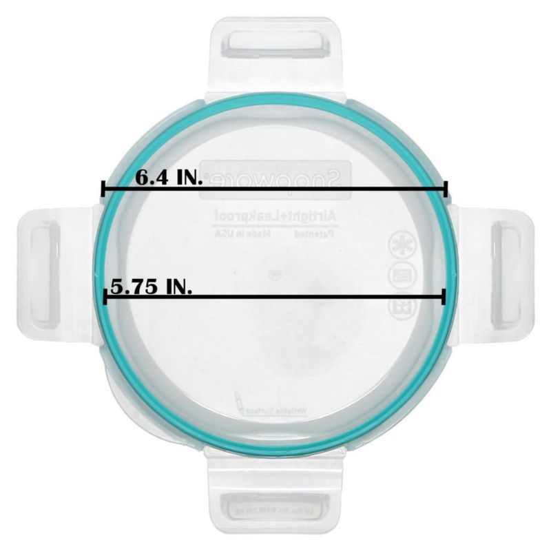 Tapa Snapware 7201R-PC para envase de 4 tazas con junta de silicona azul verdosa