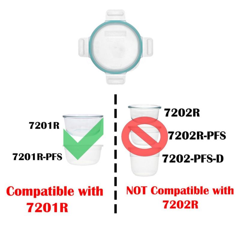 Tapa Snapware 7201R-PC para envase de 4 tazas con junta de silicona azul verdosa