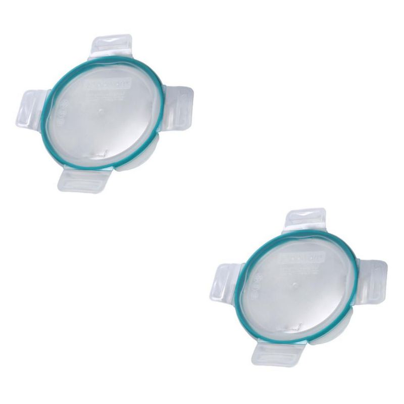 Tapa Snapware 7201R-PC para envase de 4 tazas con junta de silicona azul verdosa