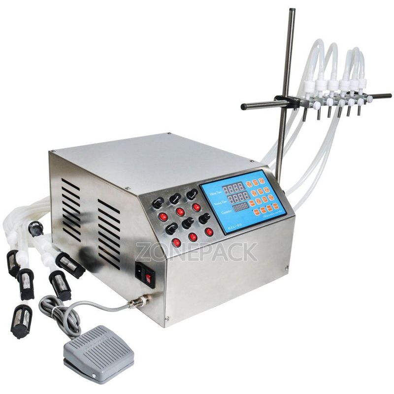 Máquina de llenado de líquidos ZONEPACK digital de 6 cabezas 110 V