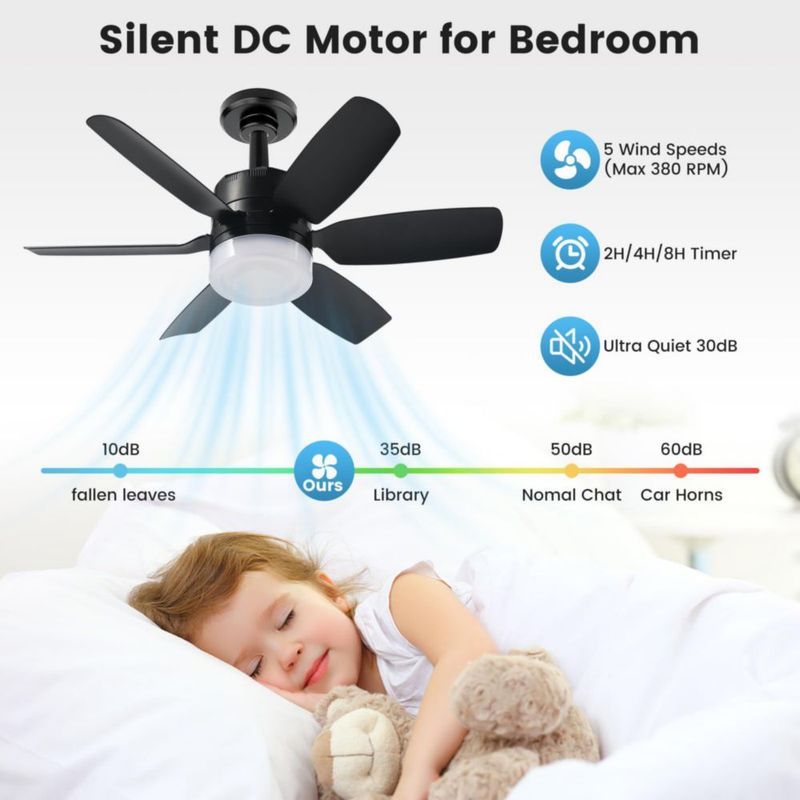 Ventilador de techo Fanspex de 52 cm con luz y control remoto