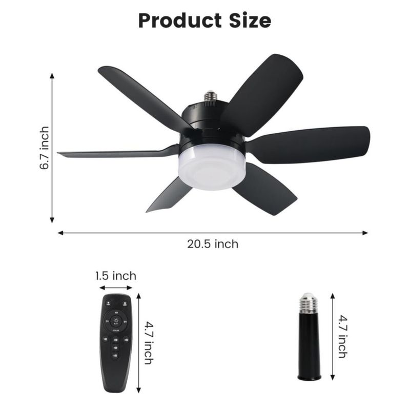 Ventilador de techo Fanspex de 52 cm con luz y control remoto