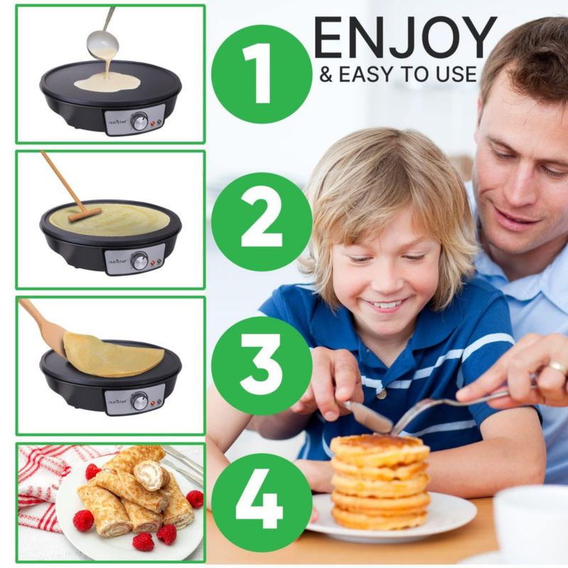 Crepera NutriChef de 30 cm antiadherente con control LED