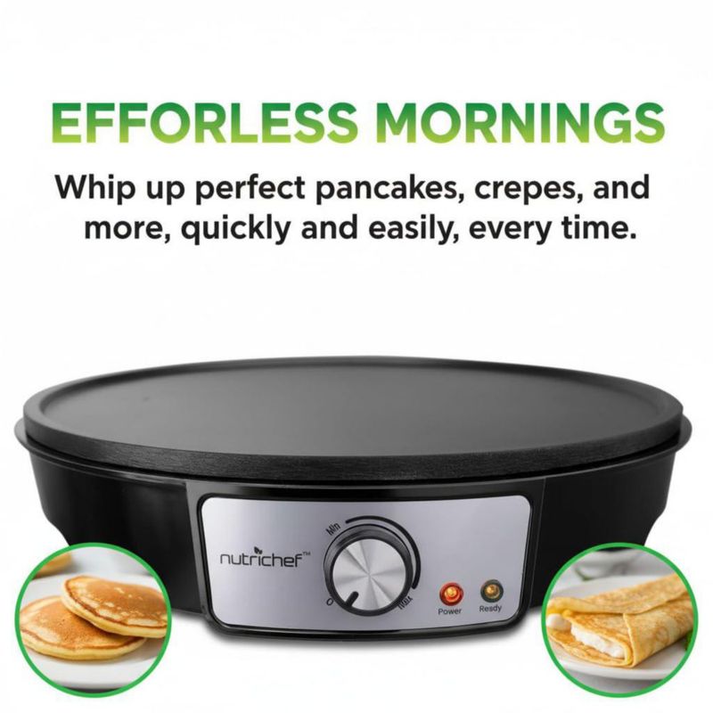 Crepera NutriChef de 30 cm antiadherente con control LED