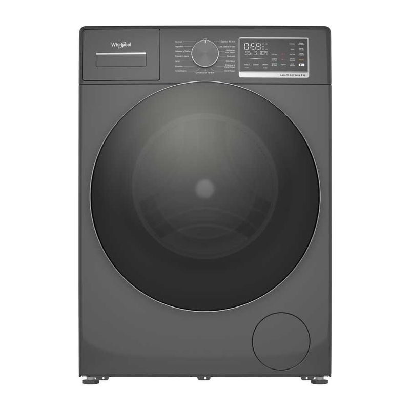 Lavasecadora Whirlpool 7MWFC1308LA Xpert Inverter Carga Frontal 13 / 8 Kgs Titanium (120 V)