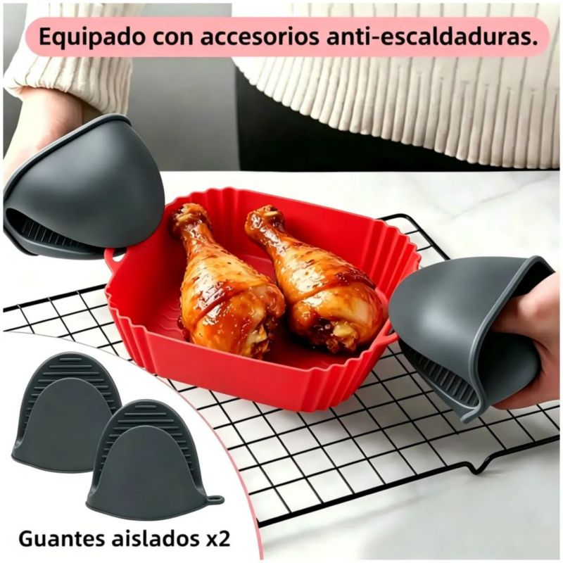 Freidora Aire Silicon Molde Reutilizable Tapete Hornear 8pcs, Multicolor