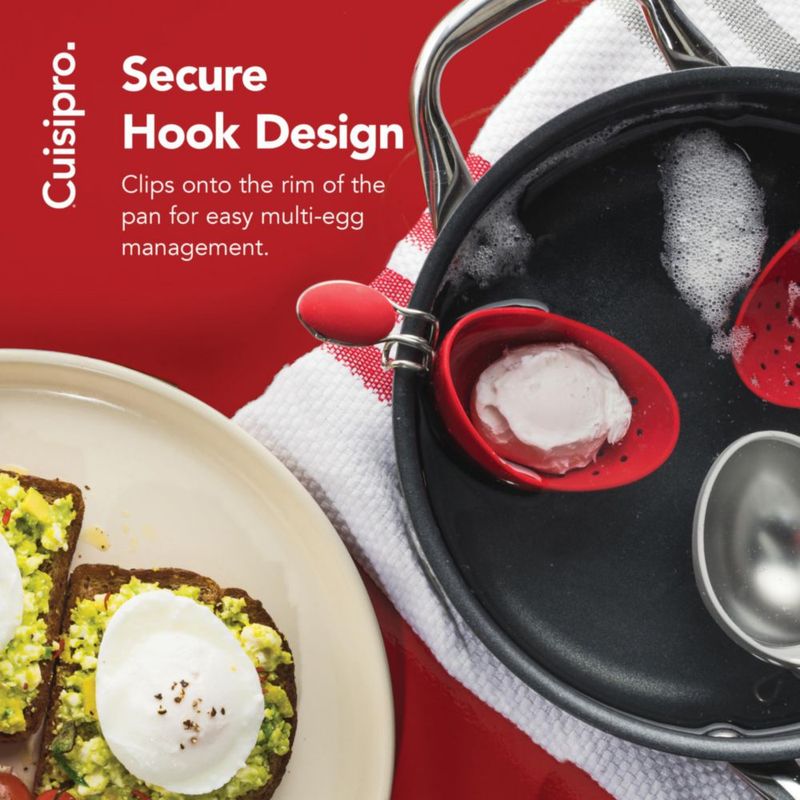 Cuisipro Set de 2 Cocedores de Huevos de Silicona Rojo
