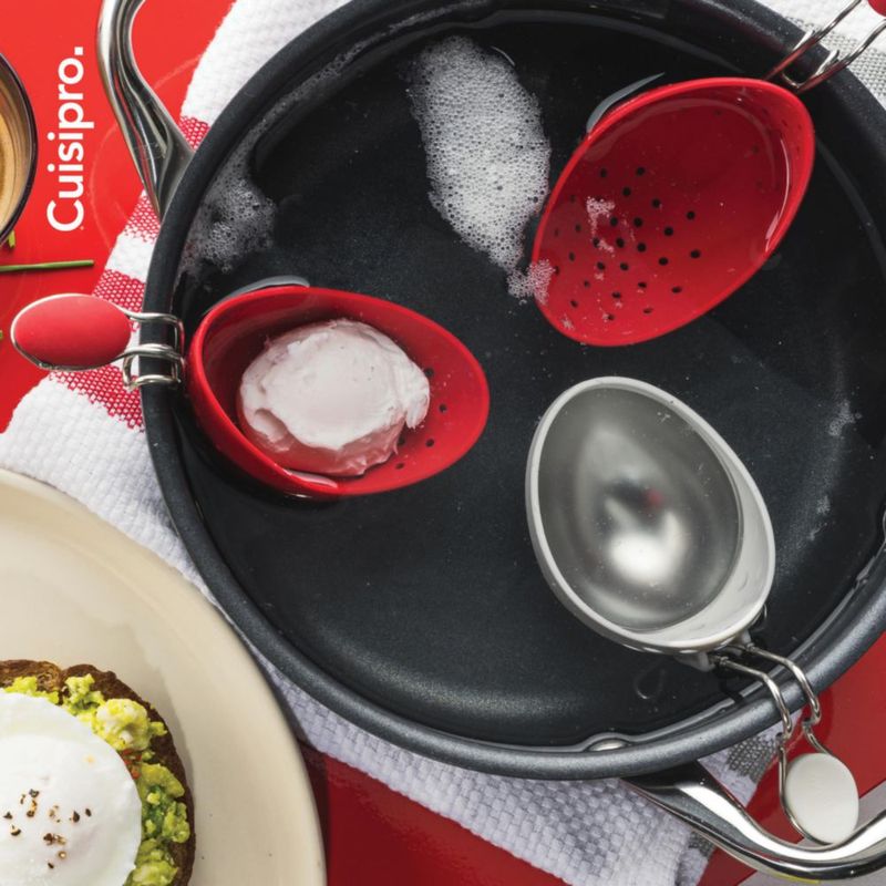Cuisipro Set de 2 Cocedores de Huevos de Silicona Rojo