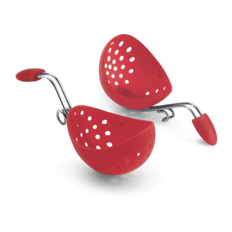 Cuisipro Set de 2 Cocedores de Huevos de Silicona Rojo