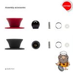 Perilla de Silicona para Tapa de Olla FOLI 2 unidades - Negro y Rojo