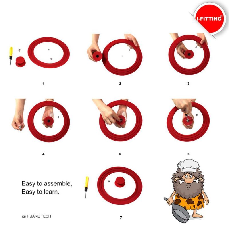 Perilla de Silicona para Tapa de Olla FOLI 2 unidades - Negro y Rojo