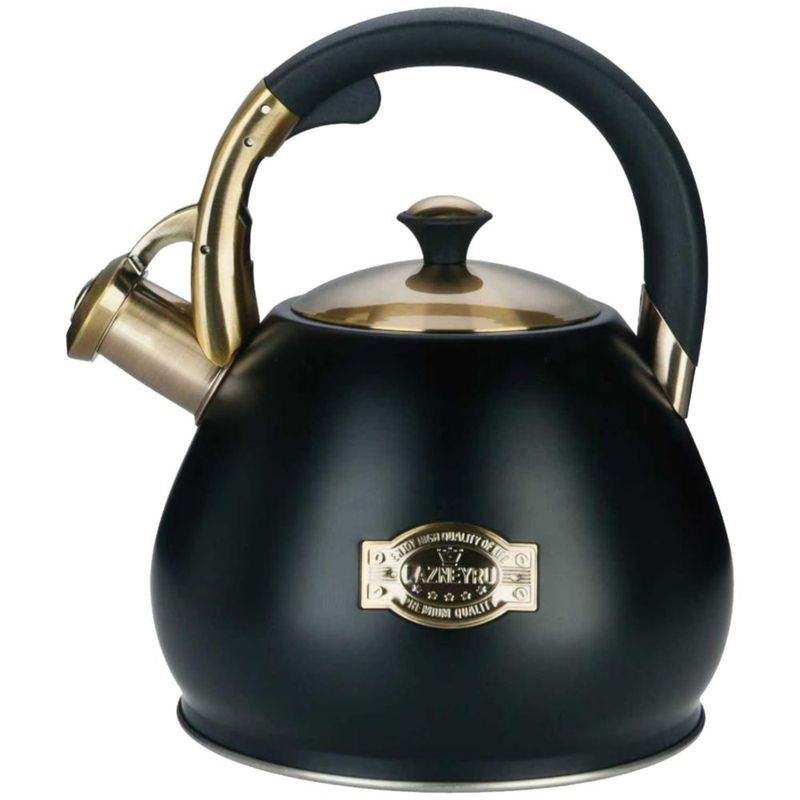 Hervidor de té Lazneyru 3 L con silbido de acero inoxidable para cocina
