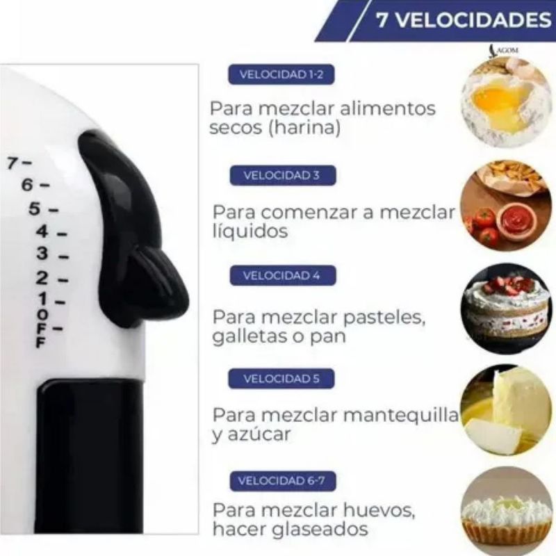 Batidora de Mano 7 Velocidades 260w Blanco