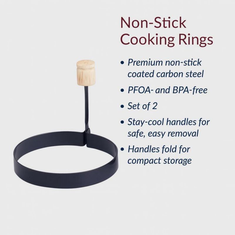 Aros antiadherentes para huevos HIC Kitchen 10 cm paquete de 2