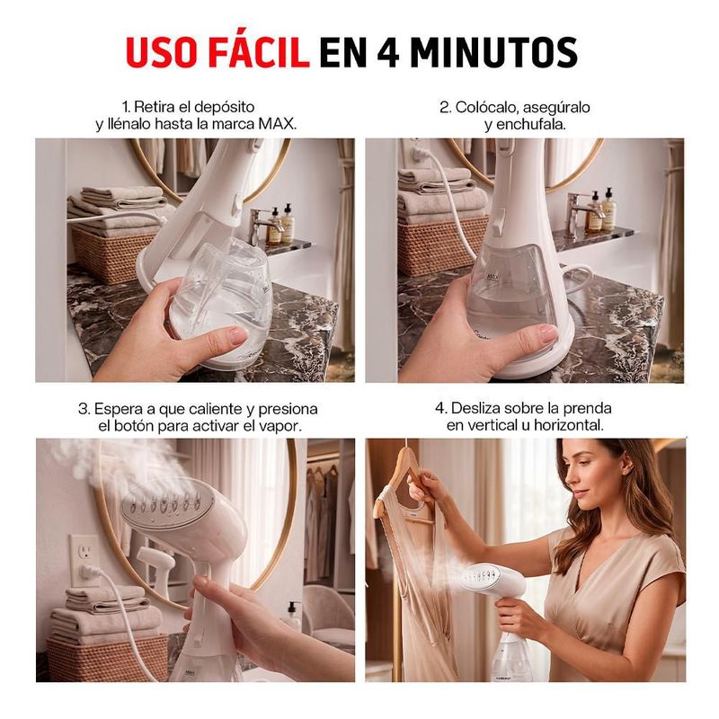 Plancha de Vapor Portátil para Ropa Vertical 1500 W Depósito de 300 ml
