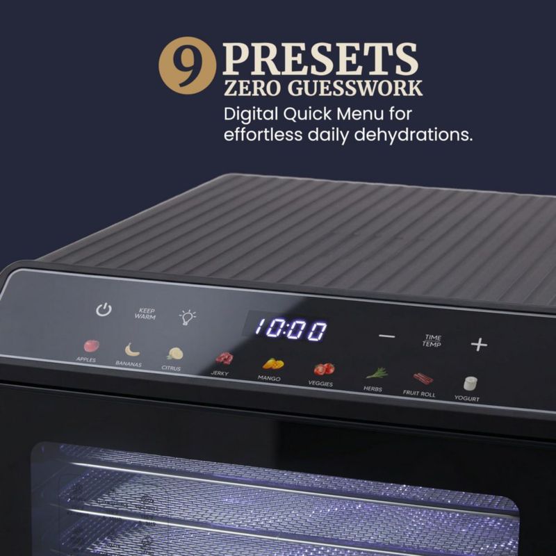 Deshidratador de Alimentos Digital Elite Gourmet 10 Bandejas con Temporizador de 48 h