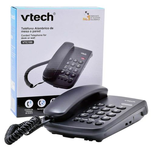 Telefono Alambrico Vtech Vtc100 Montable En Mesa O Pared