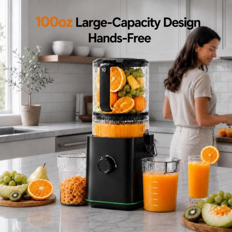 Exprimidor AMZCHEF de 17 cm para fruta entera exprimidor lento