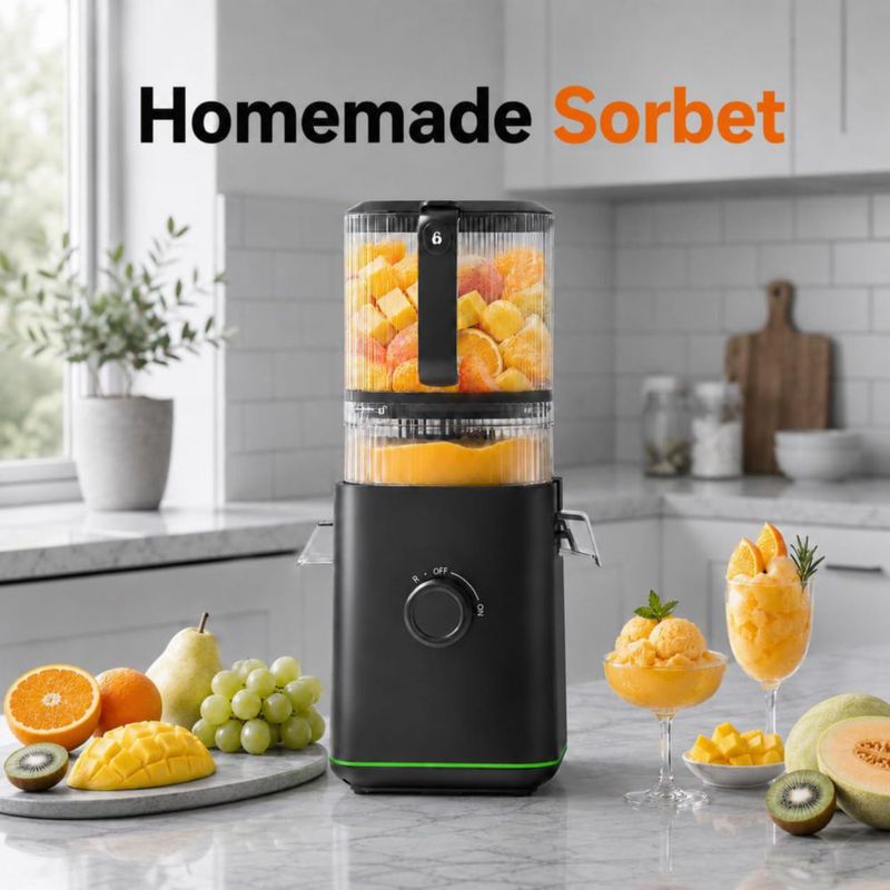Exprimidor AMZCHEF de 17 cm para fruta entera exprimidor lento