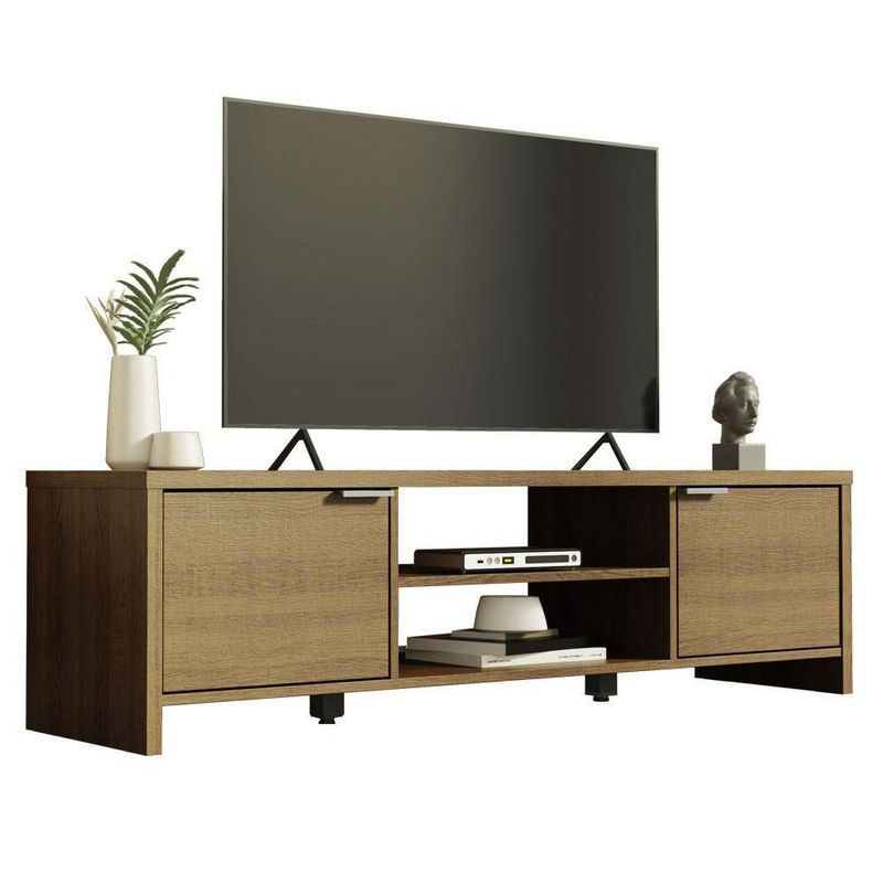 Mueble mesa para tv rack madesa 2 puertas hasta 65 marrón 01