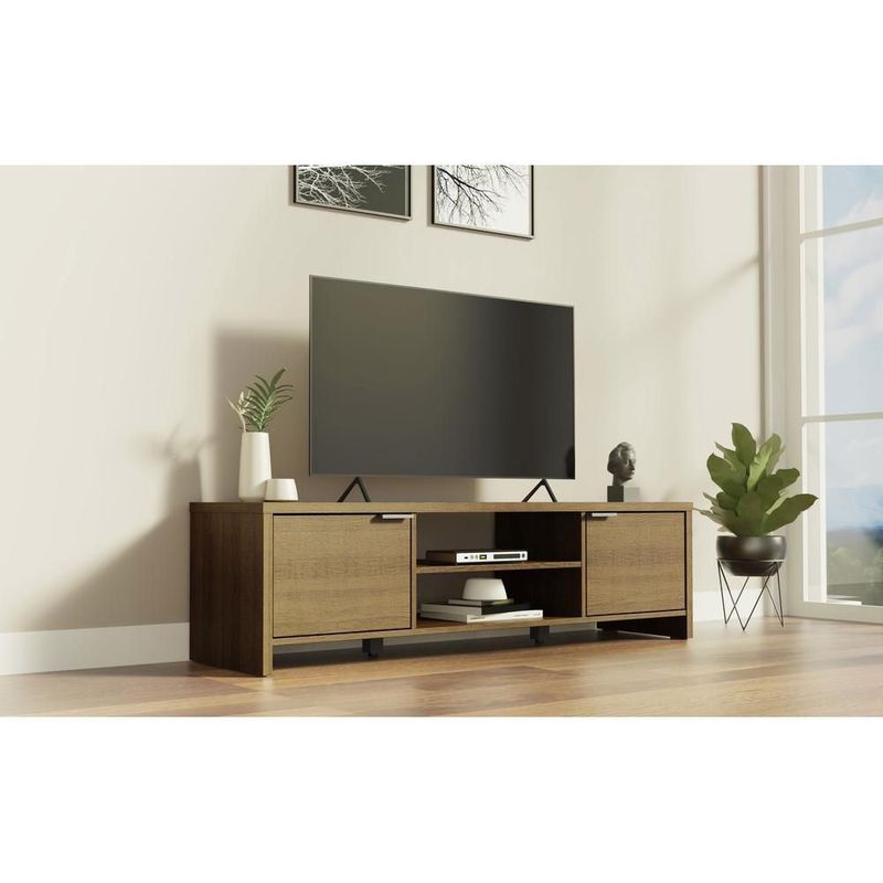 Mueble mesa para tv rack madesa 2 puertas hasta 65 marrón 01