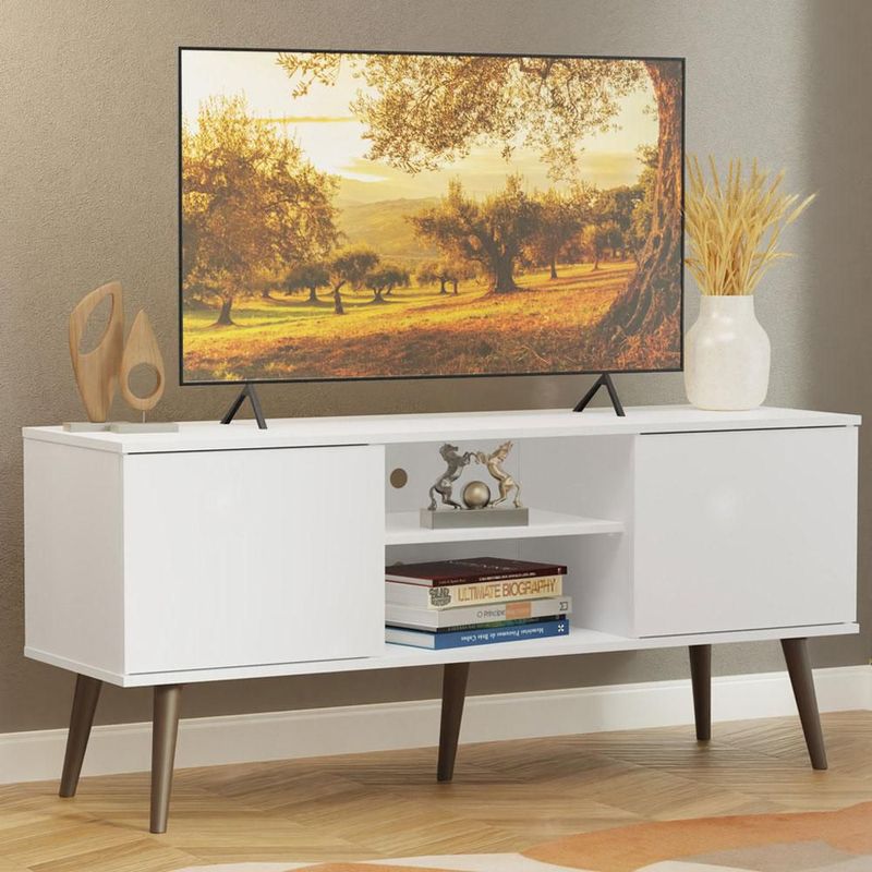 Mueble mesa para tv rack madesa 2 puertas hasta 55 blanco