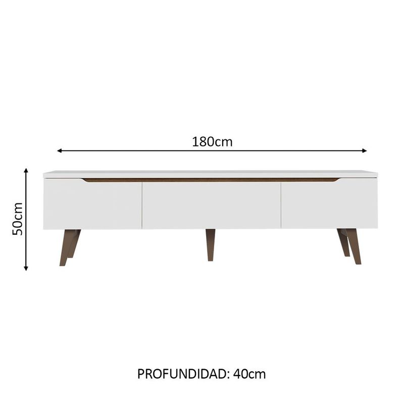 Mueble mesa para tv rack madesa toronto hasta 80' blanco