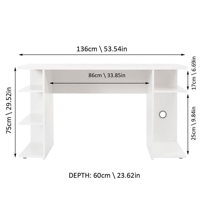 Mesa gamer escritorio para computadora madesa blanco