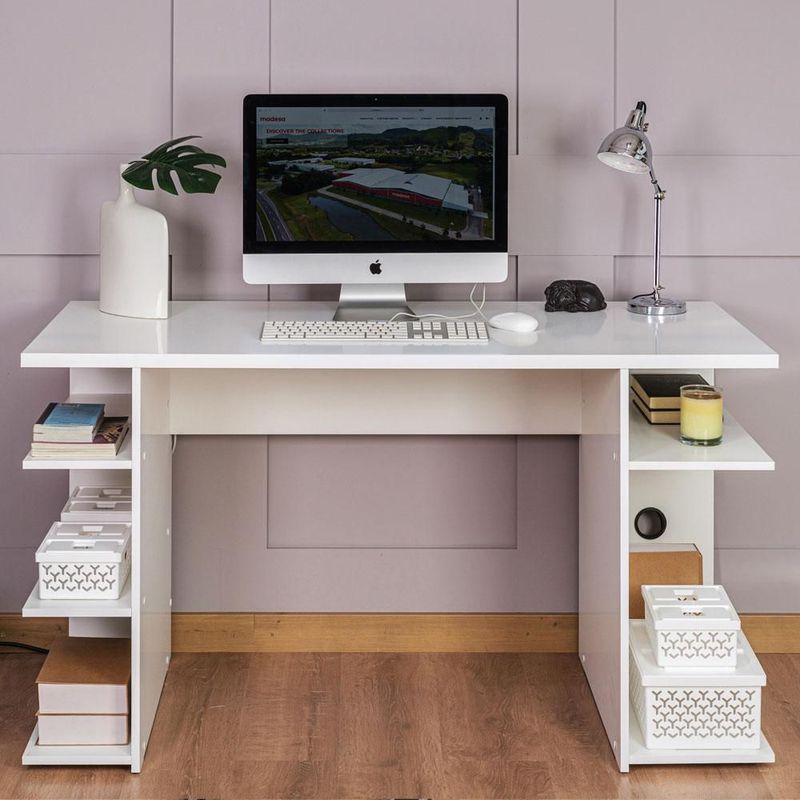 Mesa gamer escritorio para computadora madesa blanco