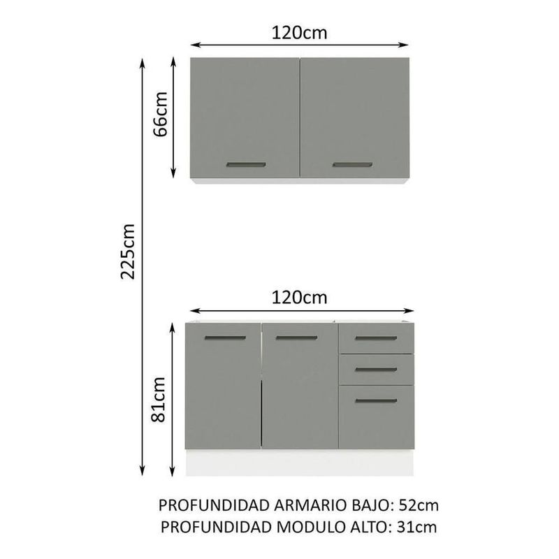 Cocina integral completa modular madesa agata 120cm bg 01