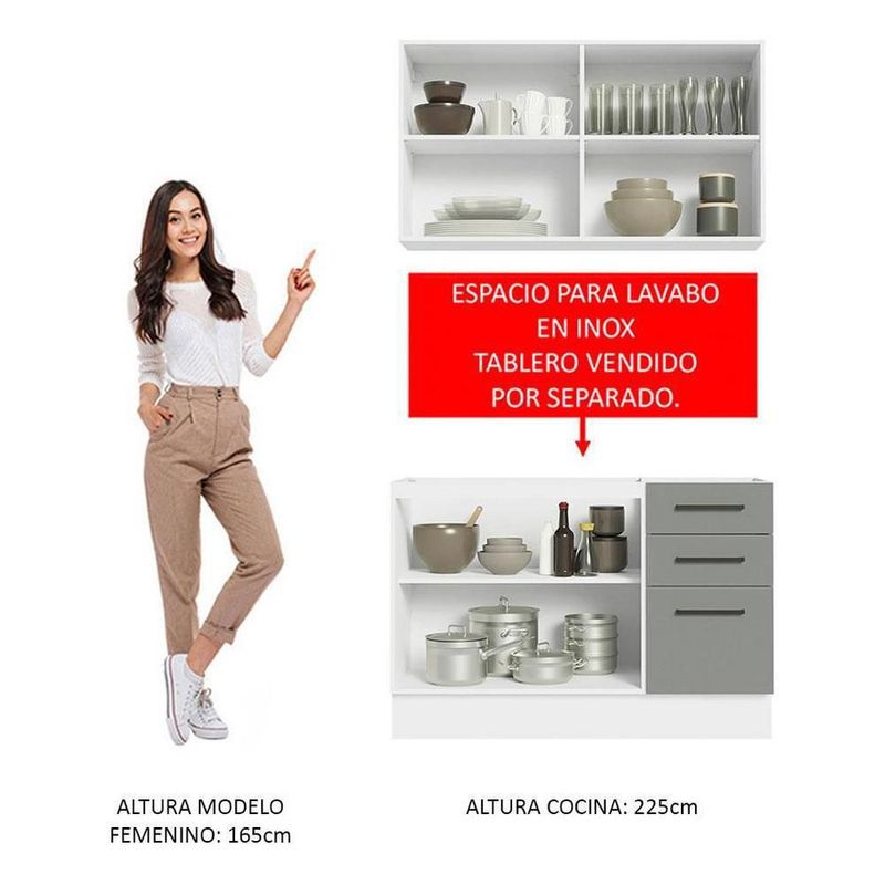 Cocina integral completa modular madesa agata 120cm bg 01