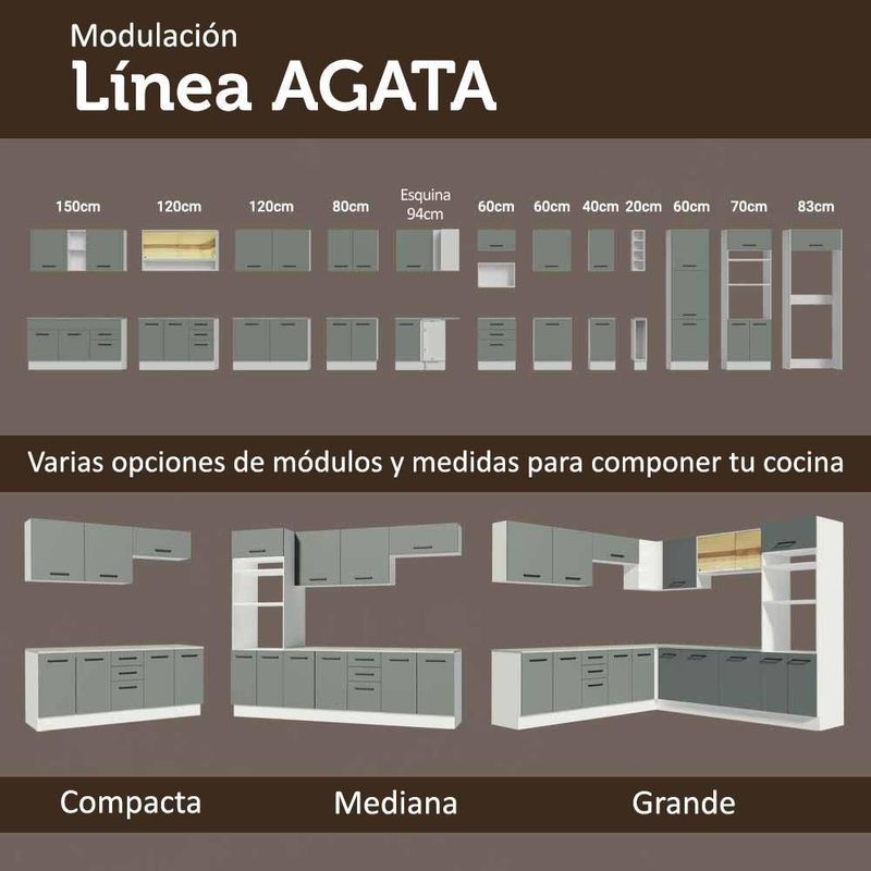Cocina integral completa modular madesa agata 120cm bg 01