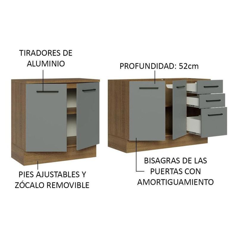 Cocina integral completa modular madesa thêmis 220cm bg 01