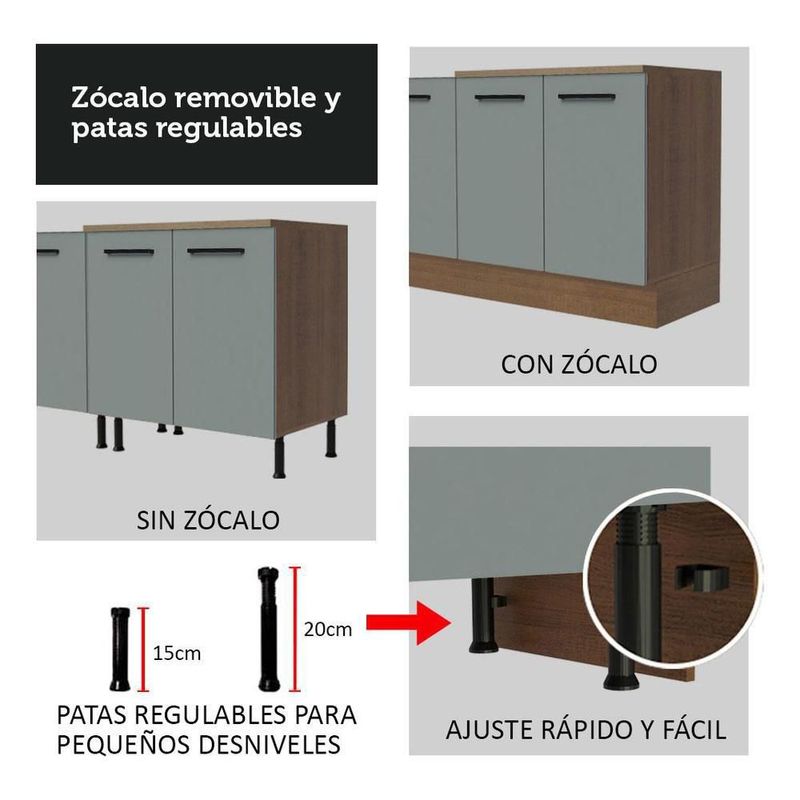 Cocina integral completa modular madesa thêmis 220cm bg 01