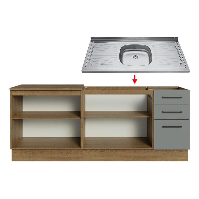 Cocina integral completa modular madesa thêmis 220cm bg 01