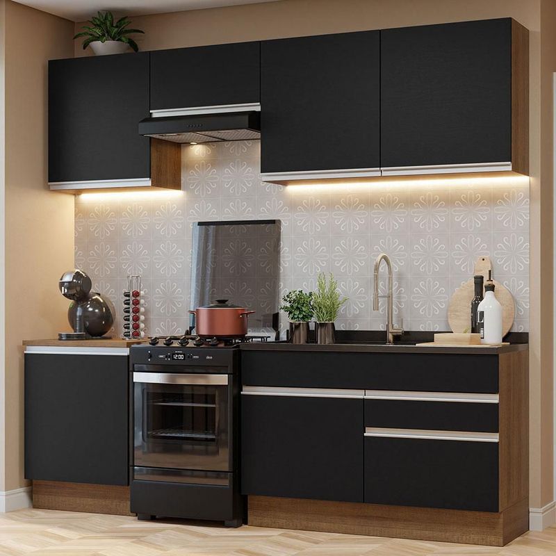 Cocina integral completa modular madesa glamy 240cm mn 08