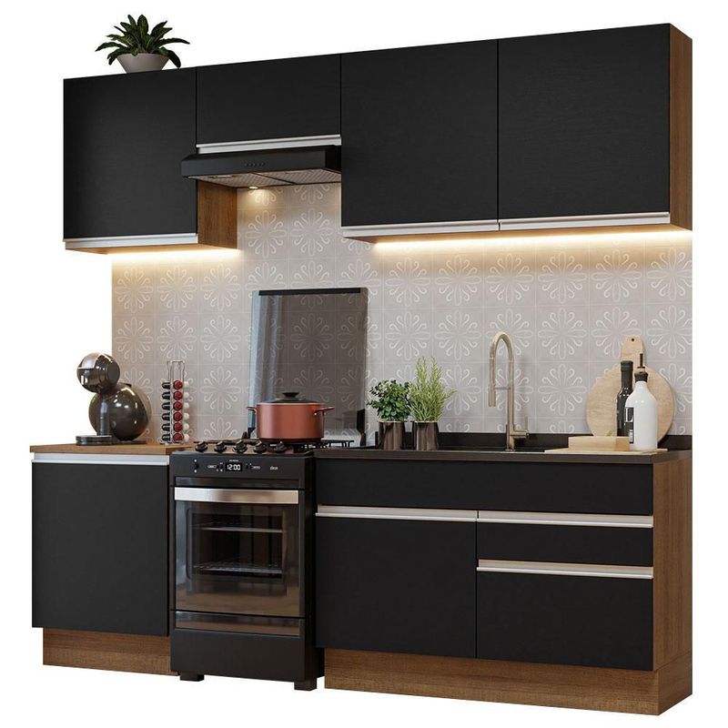 Cocina integral completa modular madesa glamy 240cm mn 08