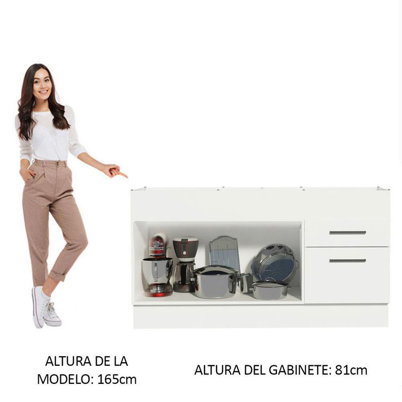 Gabinete bajo cocina madesa agata 150cm sin encimera bb 01