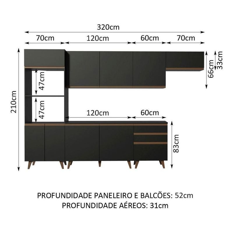 Cocina integral completa modular madesa reims 320cm nn 01