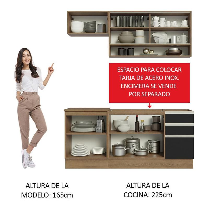 Cocina integral completa modular madesa glamy 180cm mn 08