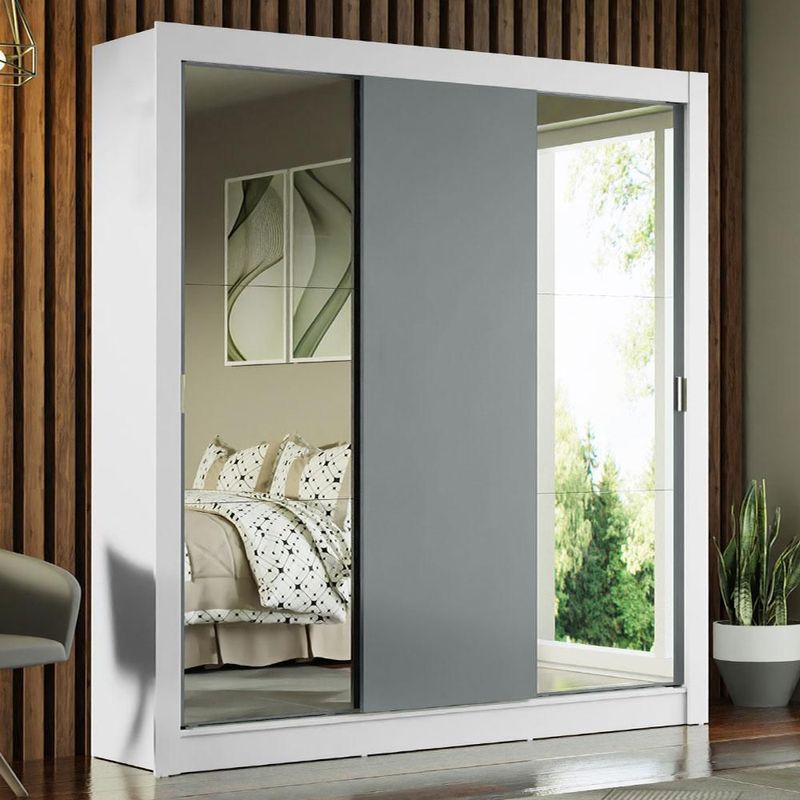 Ropero closet madesa mônaco 3 puertas 2 espejos bg